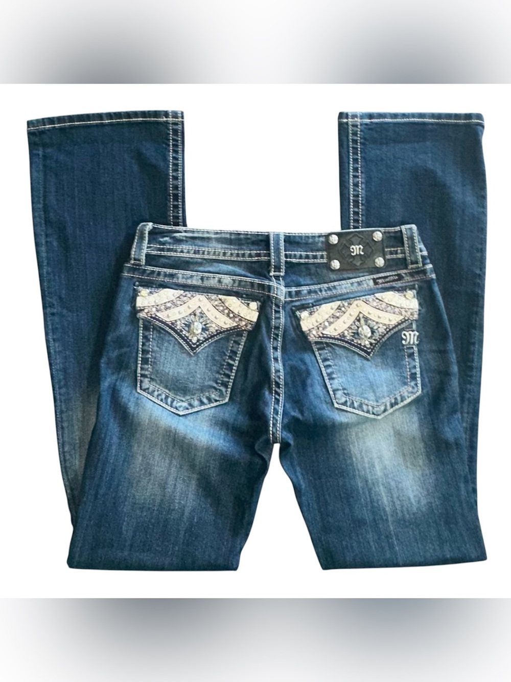 Miss Me Western Rodeo Cowgirl Denim Rhinestone Bootcut Jeans!